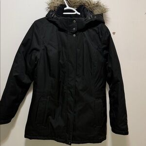 Eddie Bauer Black Ski Jacket with Fur Hood